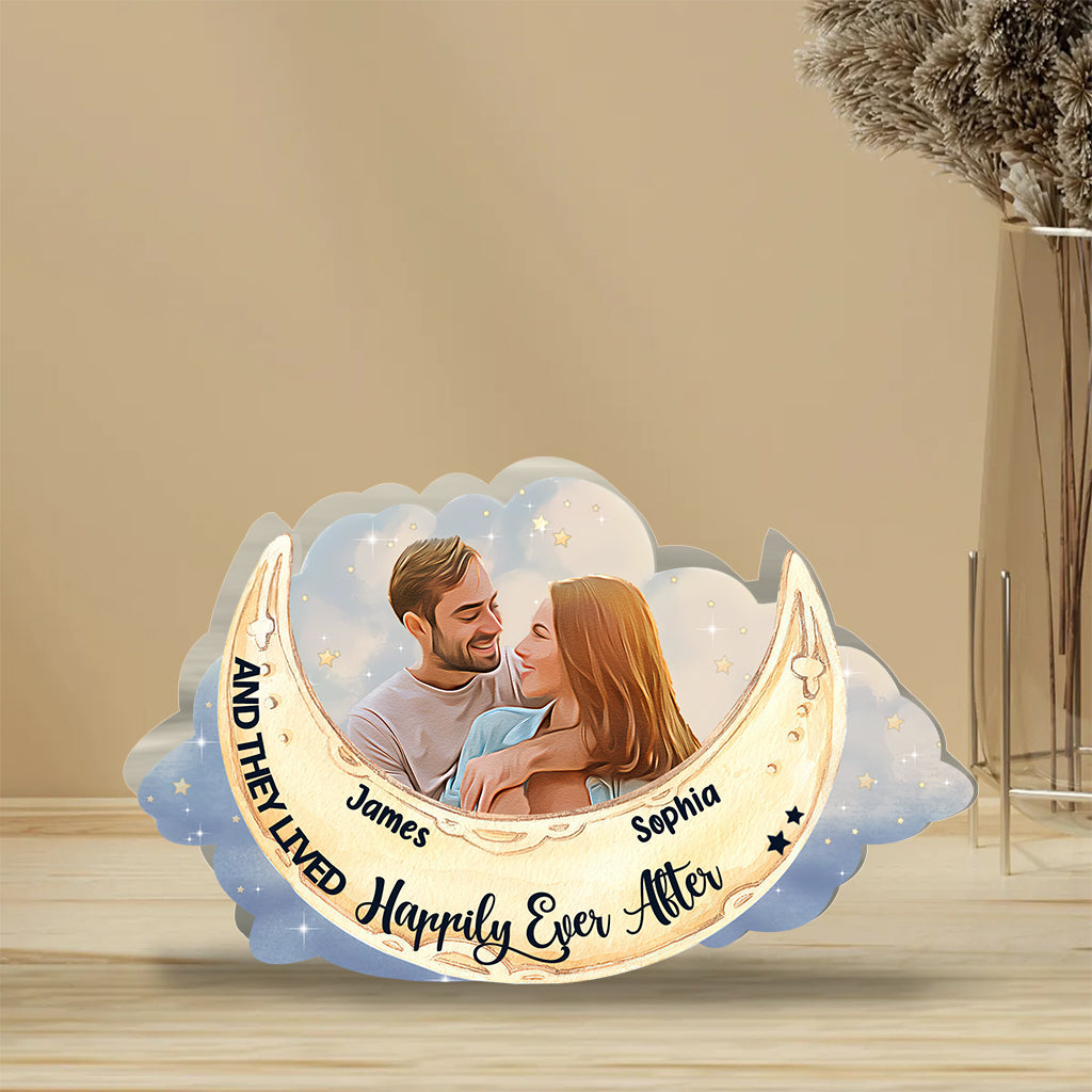 I Love You To The Moon And Back - Personalized Couple Custom Shaped Acrylic Plaque
