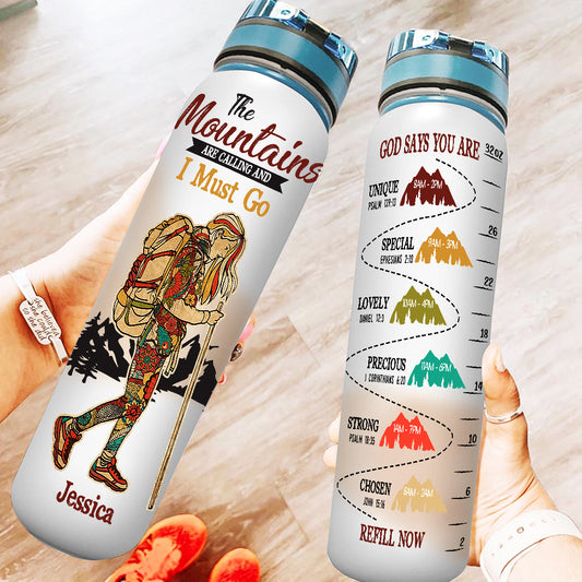The Mountains - Personalized Hiking Water Tracker Bottle