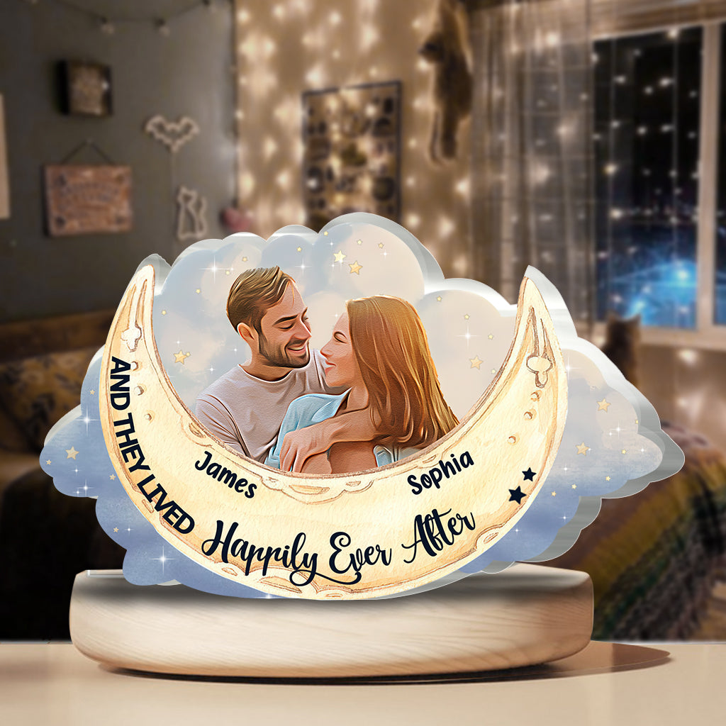 I Love You To The Moon And Back - Personalized Couple Custom Shaped Acrylic Plaque