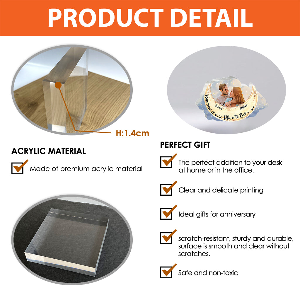 I Love You To The Moon And Back - Personalized Couple Custom Shaped Acrylic Plaque