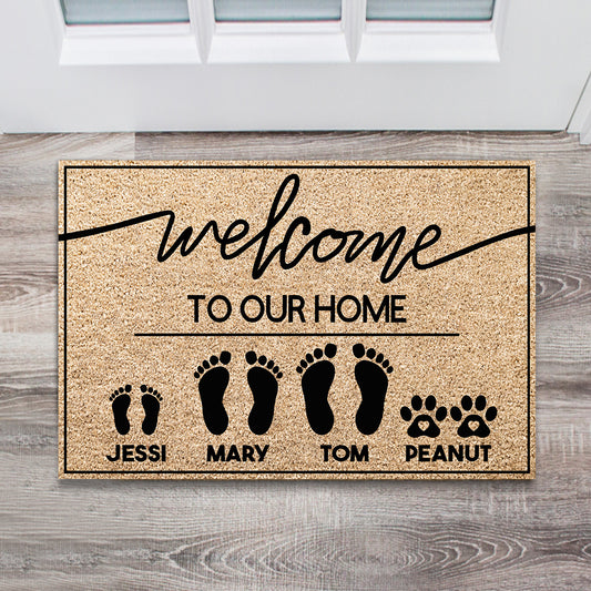 Welcome To Our Home - Personalized Housewarming Doormat