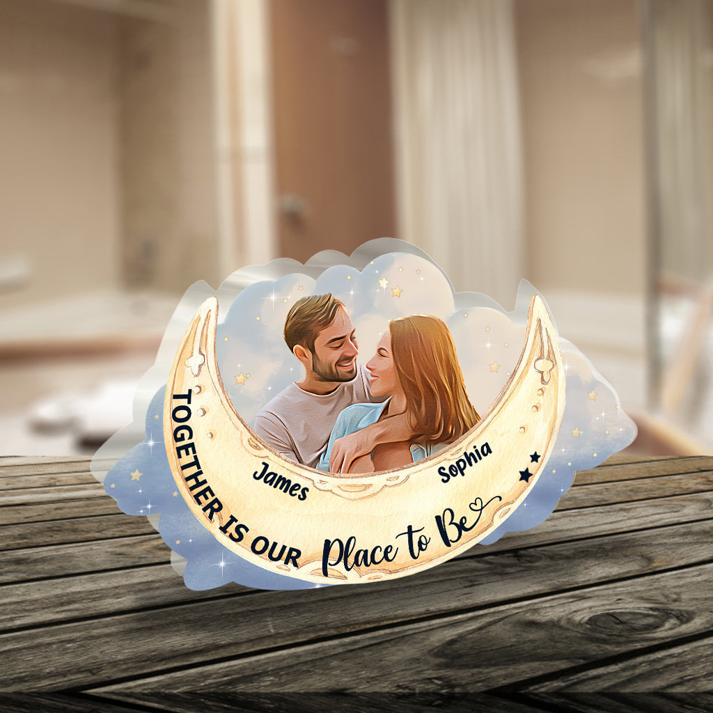 I Love You To The Moon And Back - Personalized Couple Custom Shaped Acrylic Plaque