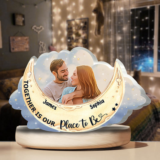 I Love You To The Moon And Back - Personalized Couple Custom Shaped Acrylic Plaque