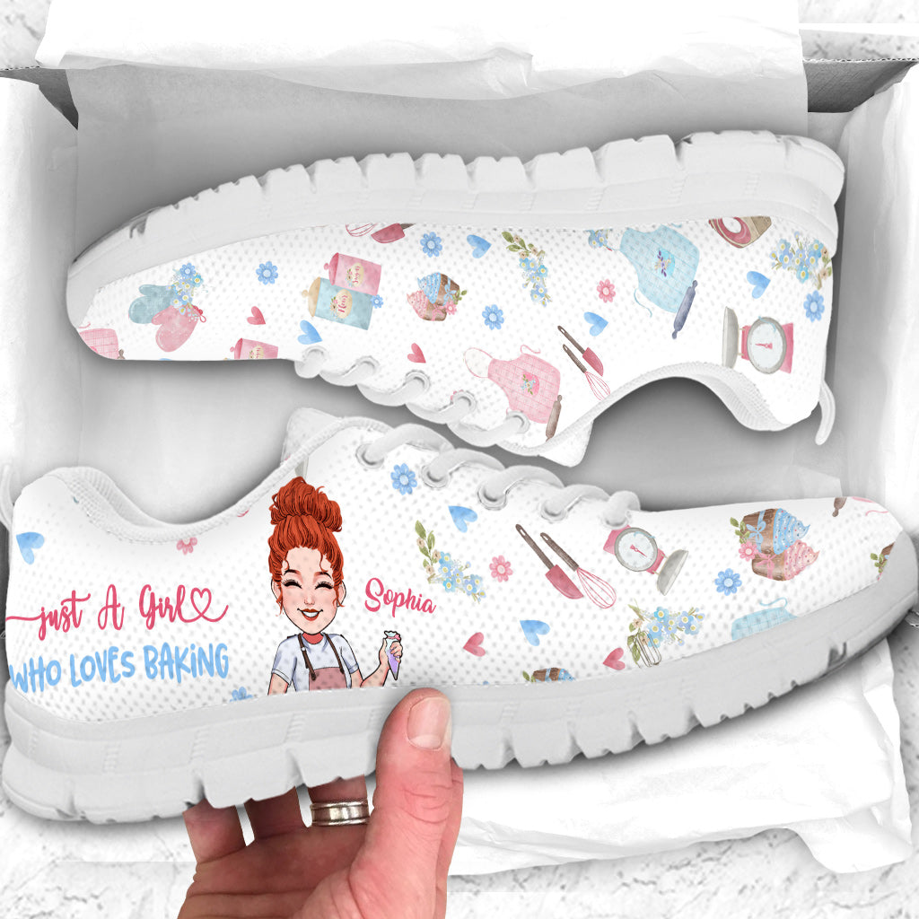 Just A Girl Who Loves Baking - Personalized Baking Sneakers