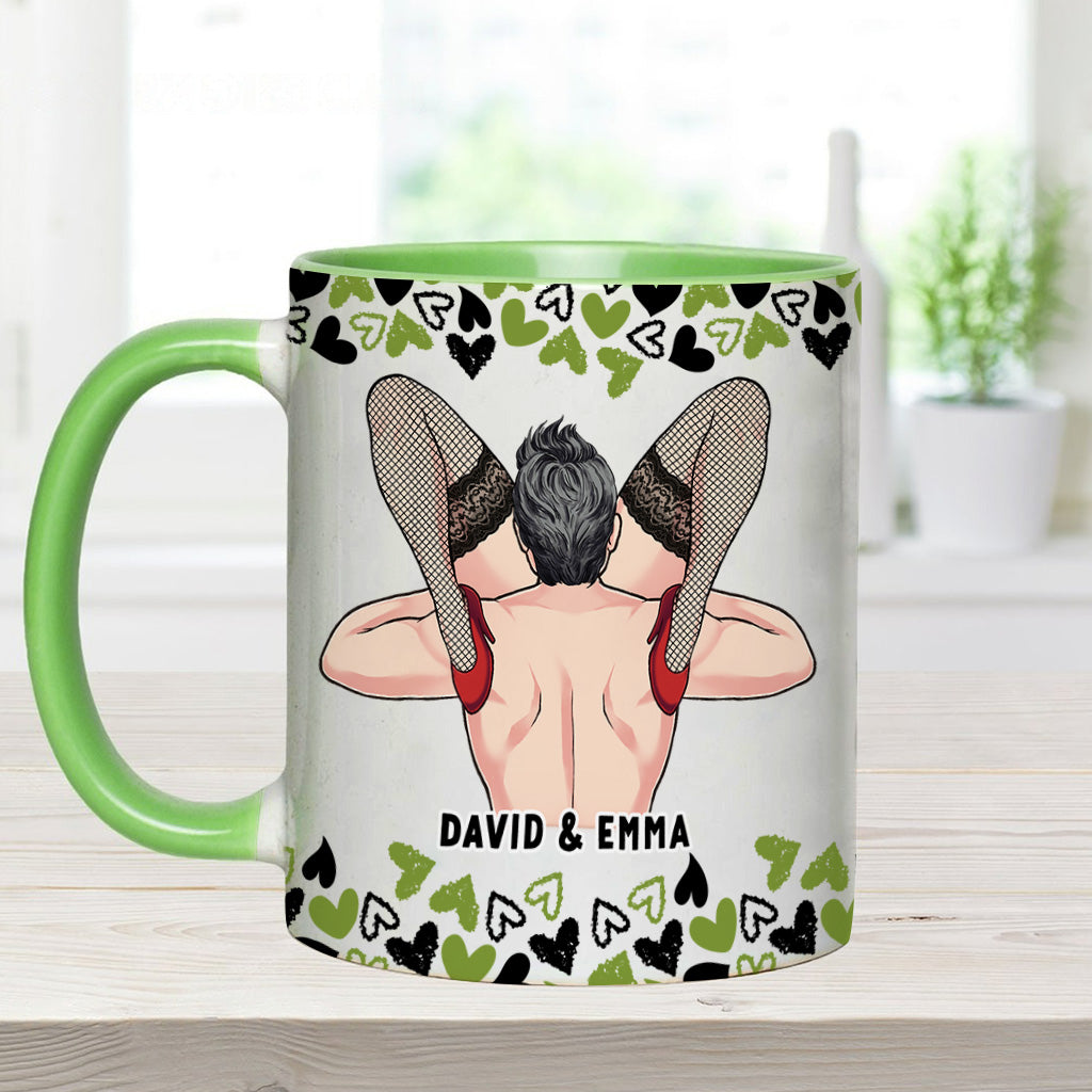 Naughty I Love Your Face - Personalized Couple Accent Mug
