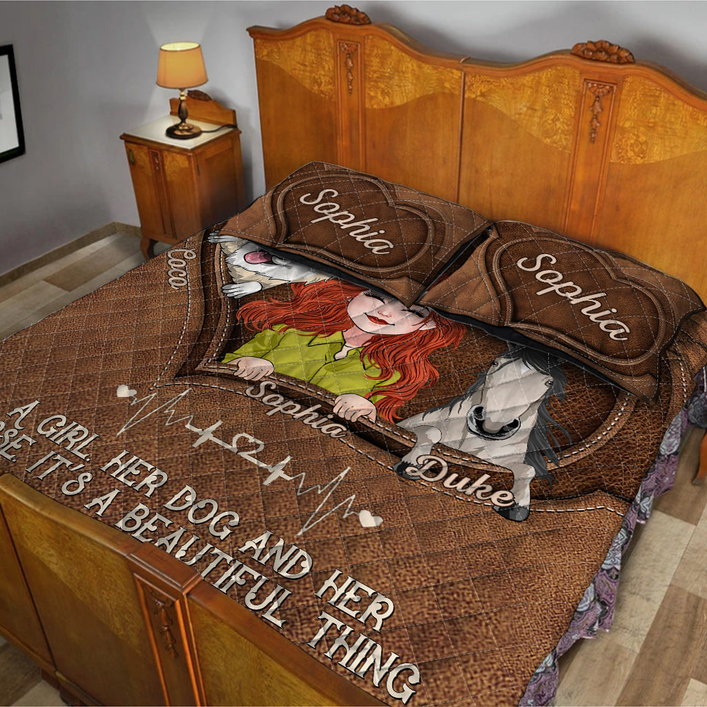 What A Beautiful Thing - Personalized Horse Quilt Set