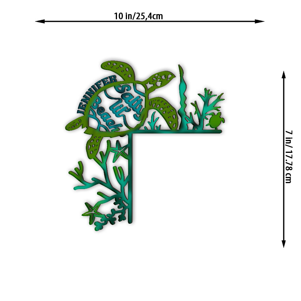 Salty Lil' Beach - Personalized Turtle Door Frame Decoration