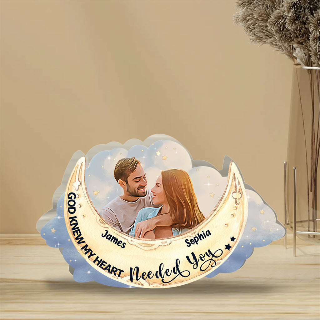 I Love You To The Moon And Back - Personalized Couple Custom Shaped Acrylic Plaque
