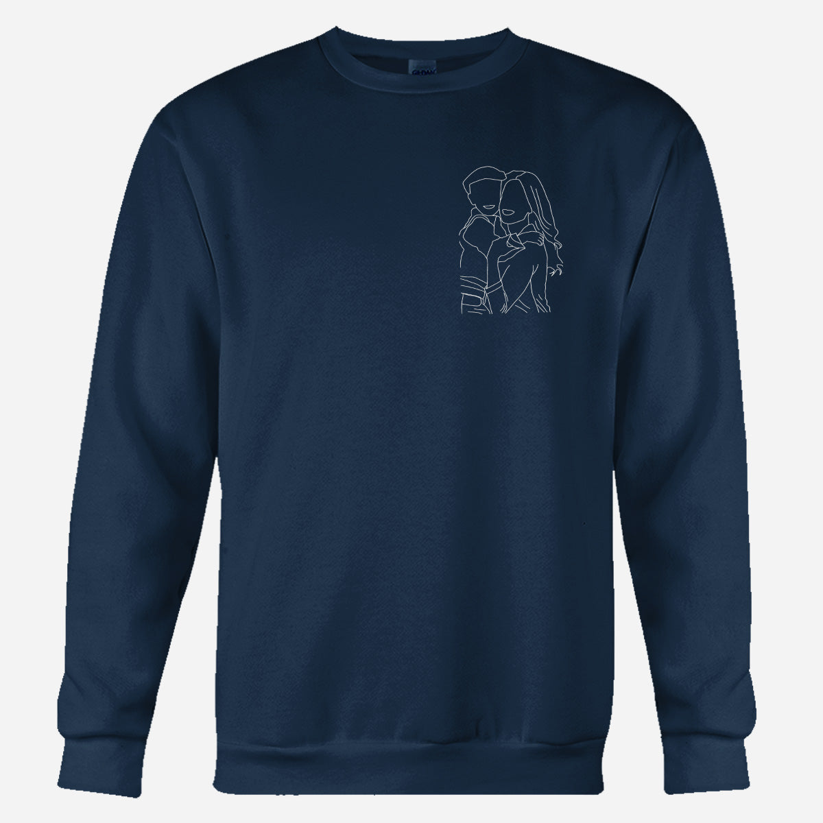 Custom Line Art - Personalized Aunt Embroidered Sweater