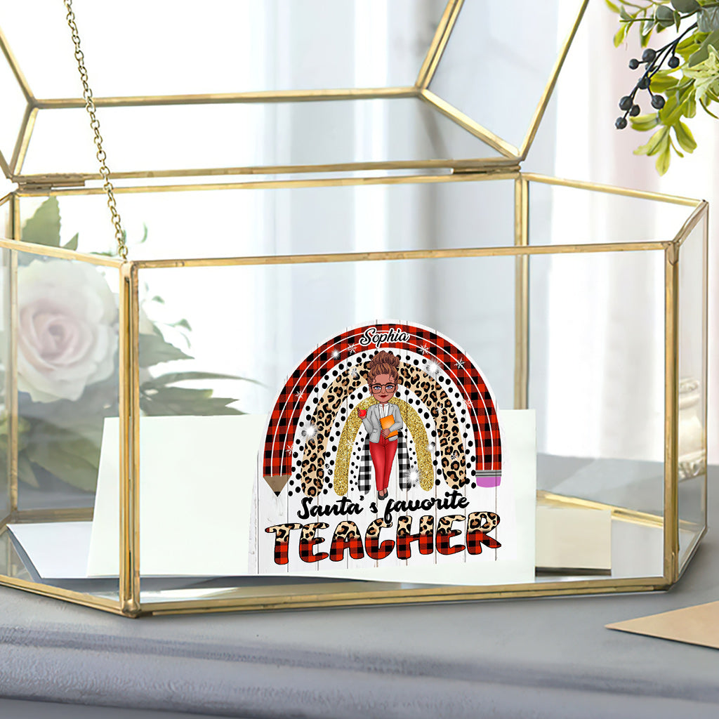 Santa's Favorite Teacher - Personalized Teacher Decal Full