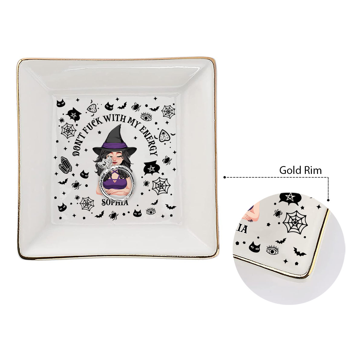 Don't F With My Energy - Personalized Witch Jewelry Dish