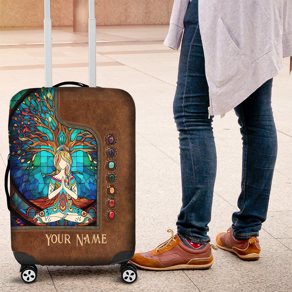Namaste Green - Personalized Yoga Luggage Cover