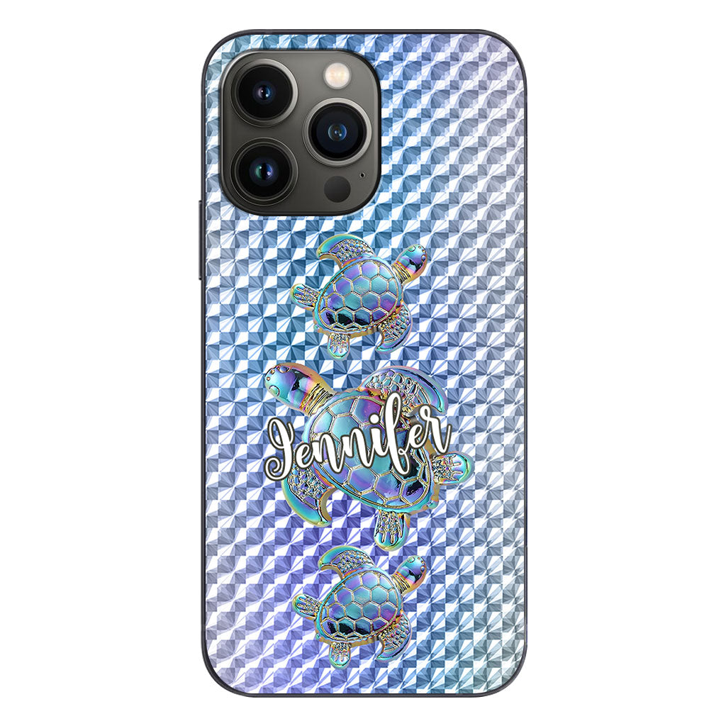 Salty Lil Beach - Personalized Turtle Clear Phone Case