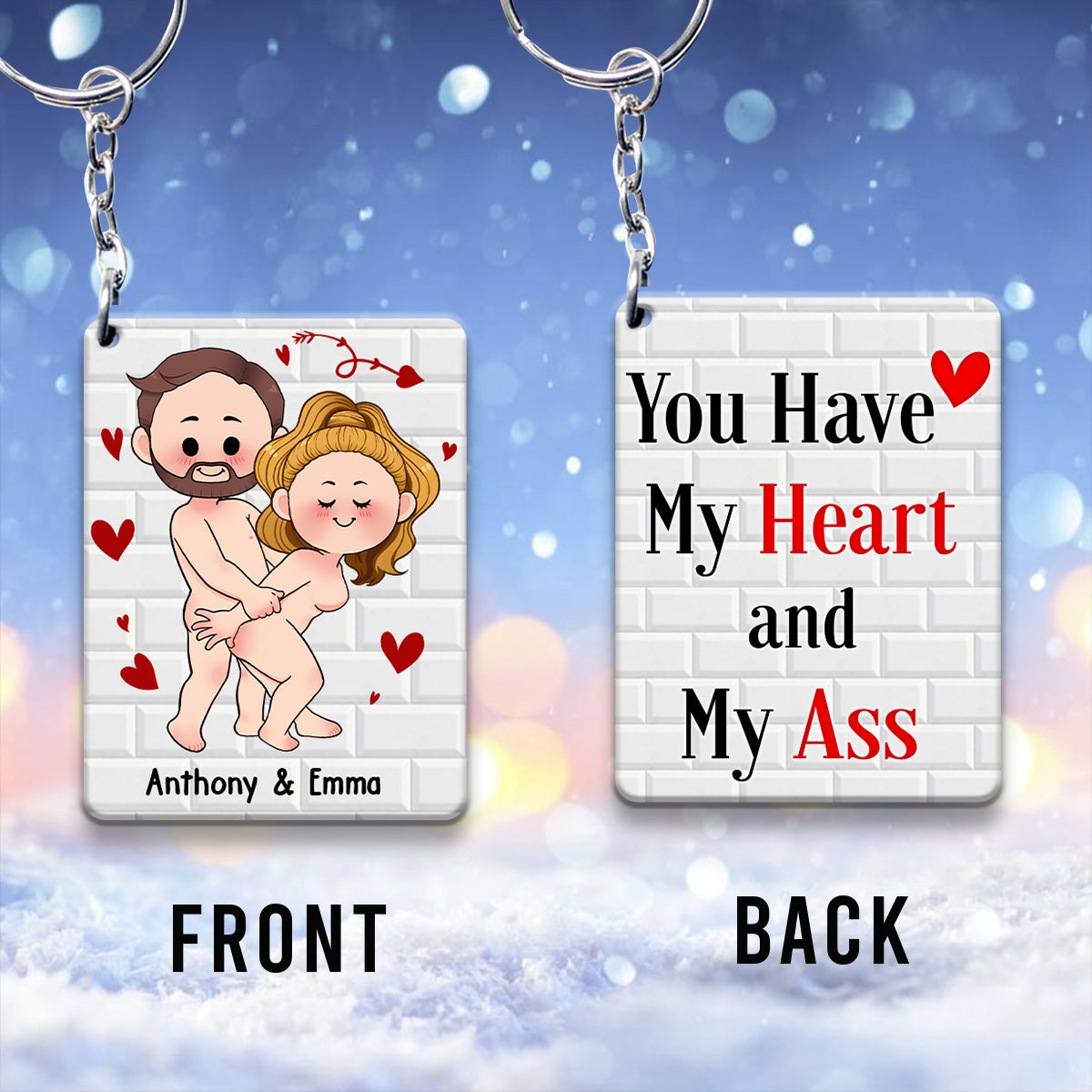 I Just Want You To Be Happy - Couple gift for husband, wife, boyfriend, girlfriend - Personalized Keychain