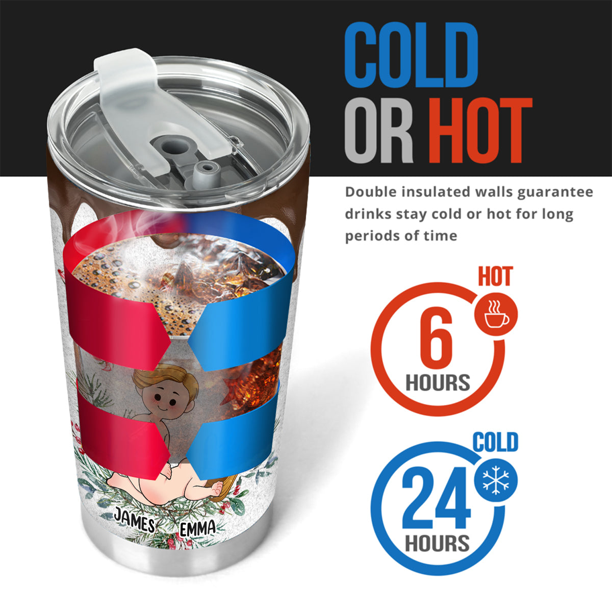 Hot Chocolate And Marshmallows - Personalized Couple Tumbler