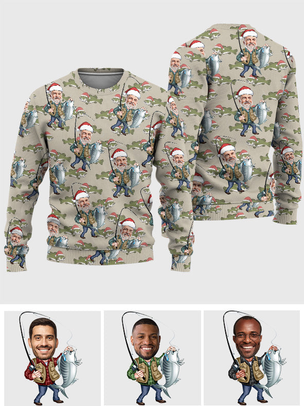 Fishing Christmas - Personalized Fishing Ugly Sweater