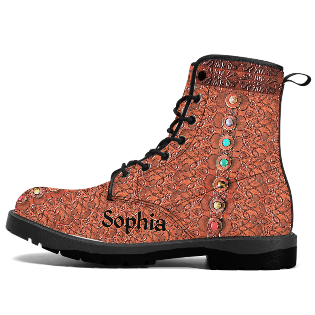 Namaste - Personalized Yoga Leather Boots