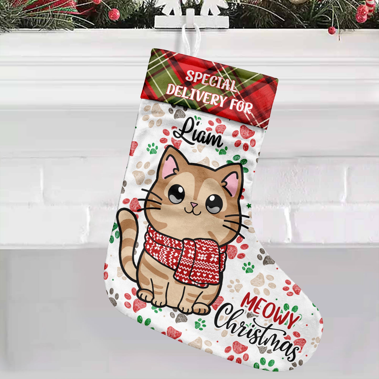 Meowy Christmas - Personalized Cat Christmas Stockings