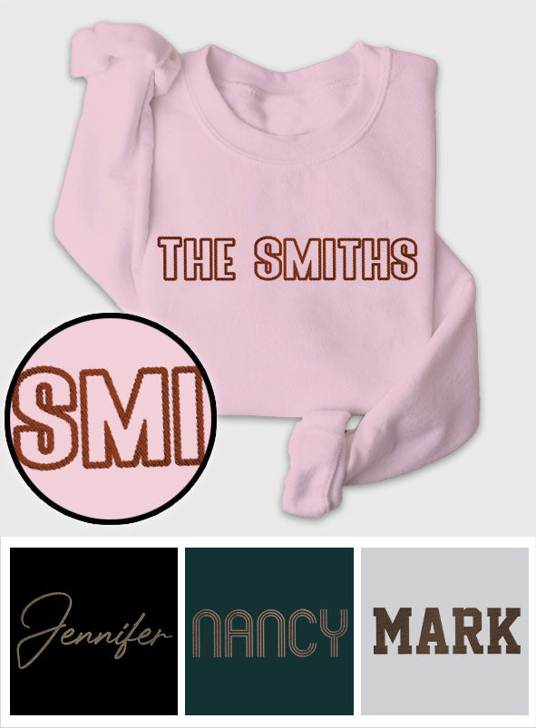 Custom Name - Personalized Family Embroidered Sweater