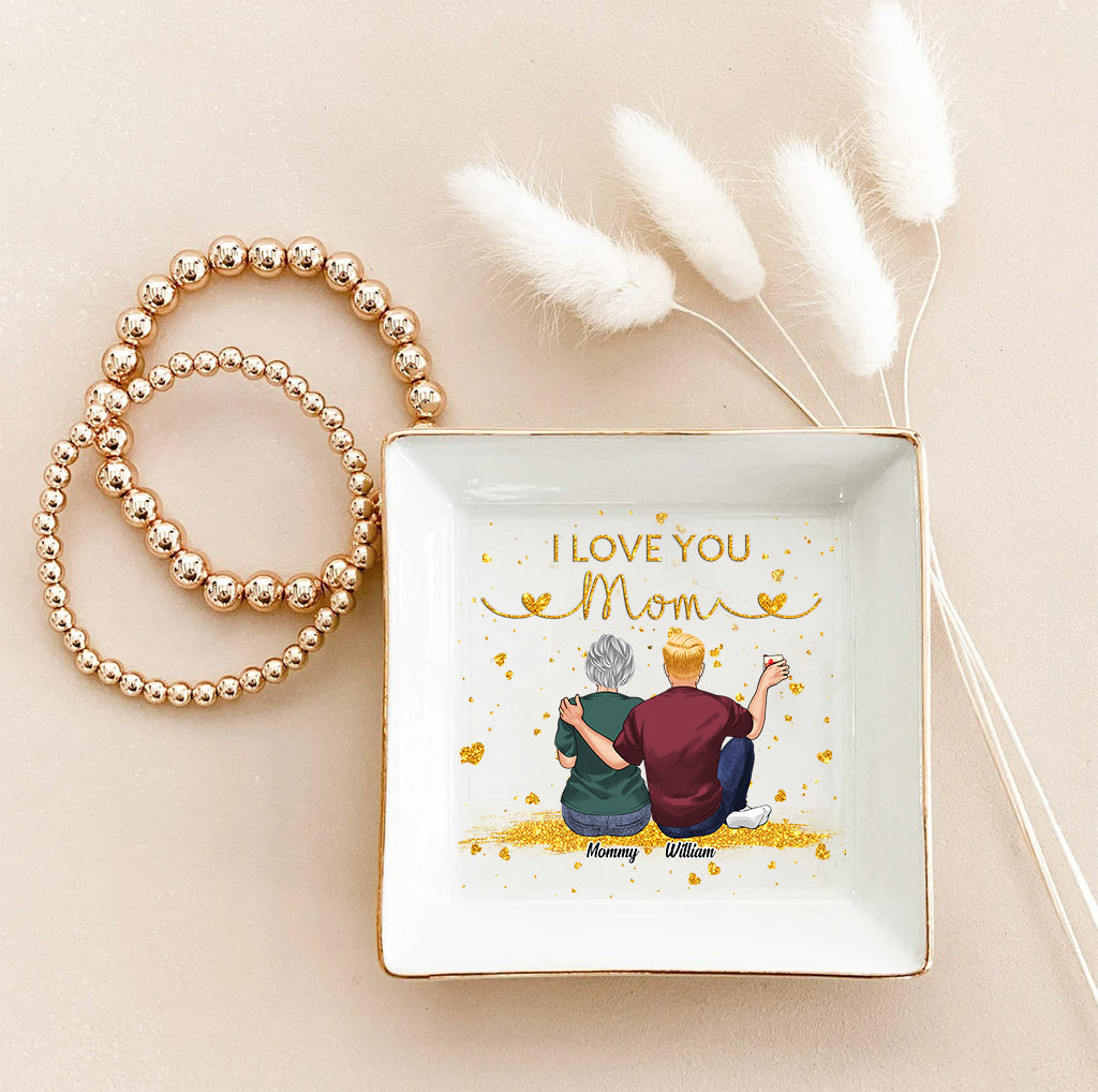 I Love You Mom - Personalized Mother Jewelry Dish