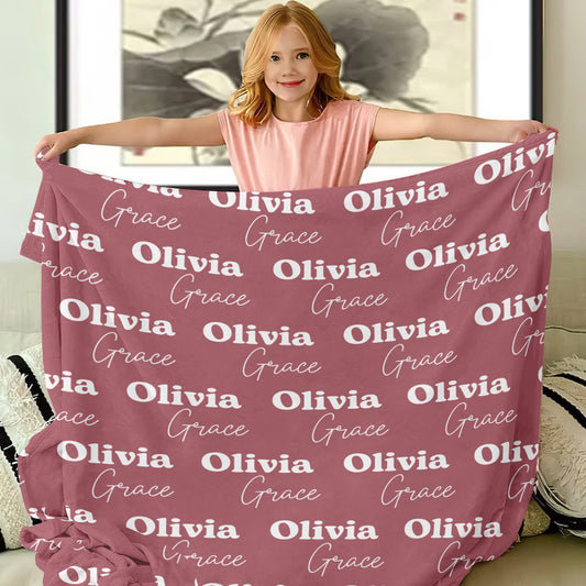 Custom Name Pattern - Personalized Sibling Blanket