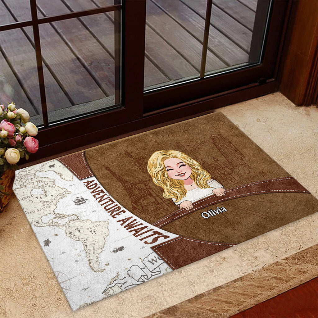 Adventure Awaits - Personalized Travelling Doormat