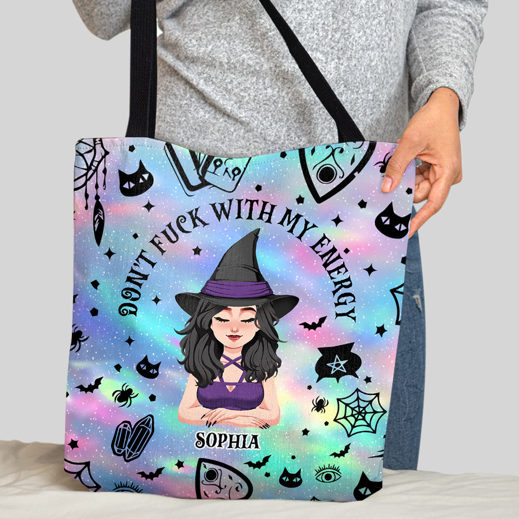 Don't F With My Energy - Personalized Witch Tote Bag