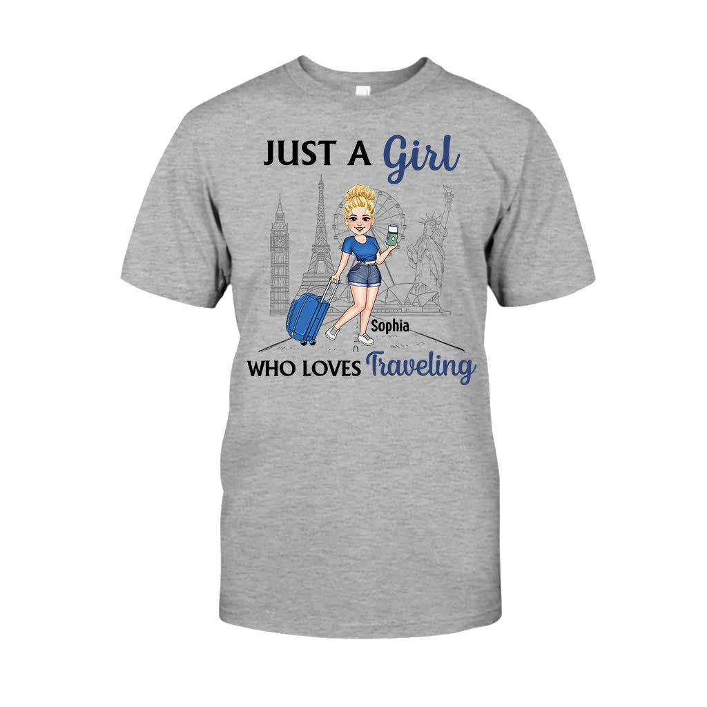 Just A Girl Who Loves Traveling - Personalized Travelling T-shirt & Hoodie