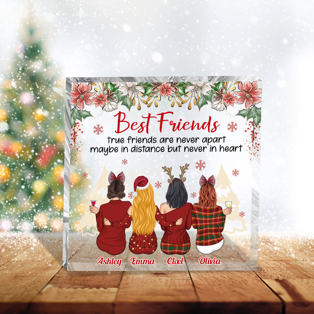 True Friends Are Never Apart - Personalized Bestie Custom Shaped Acrylic Plaque