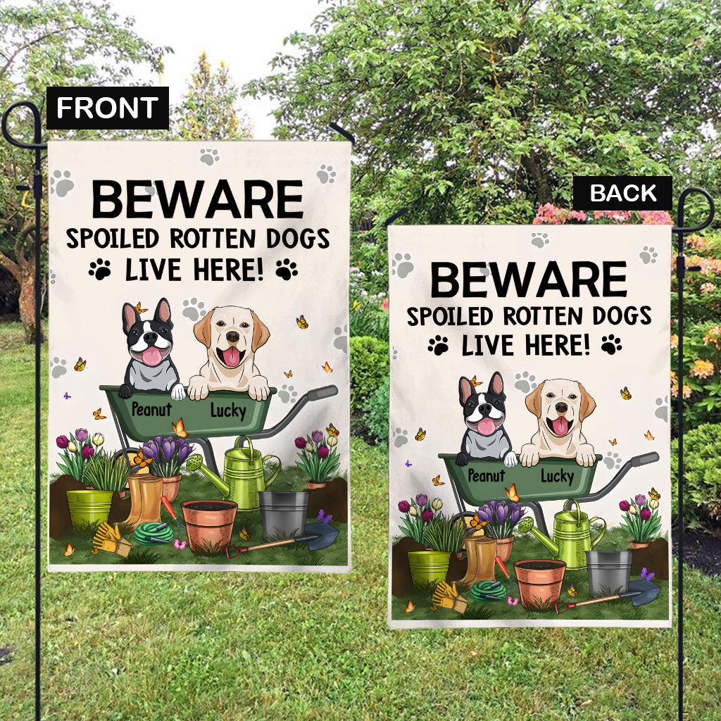 Beware Of The Dog - Personalized Gardening Garden Flag