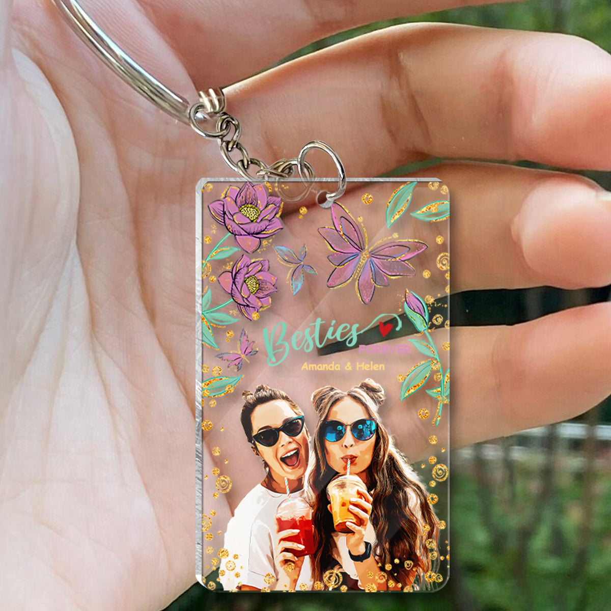 Besties Forever - Personalized Bestie Keychain