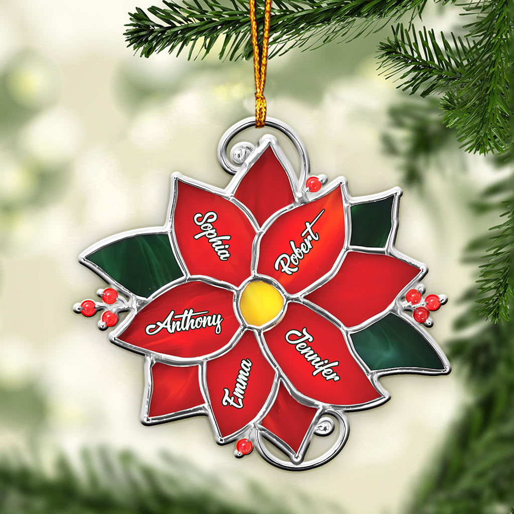 Family Christmas Flower - Personalized Family Ornament