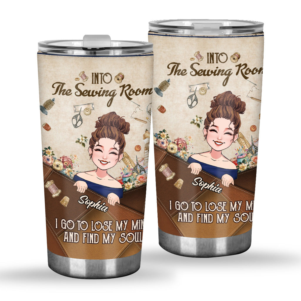 And Into The Sewing Room I Go - Personalized Sewing Tumbler