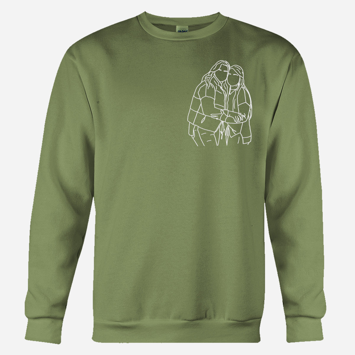 Custom Line Art - Personalized Bestie Embroidered Sweater