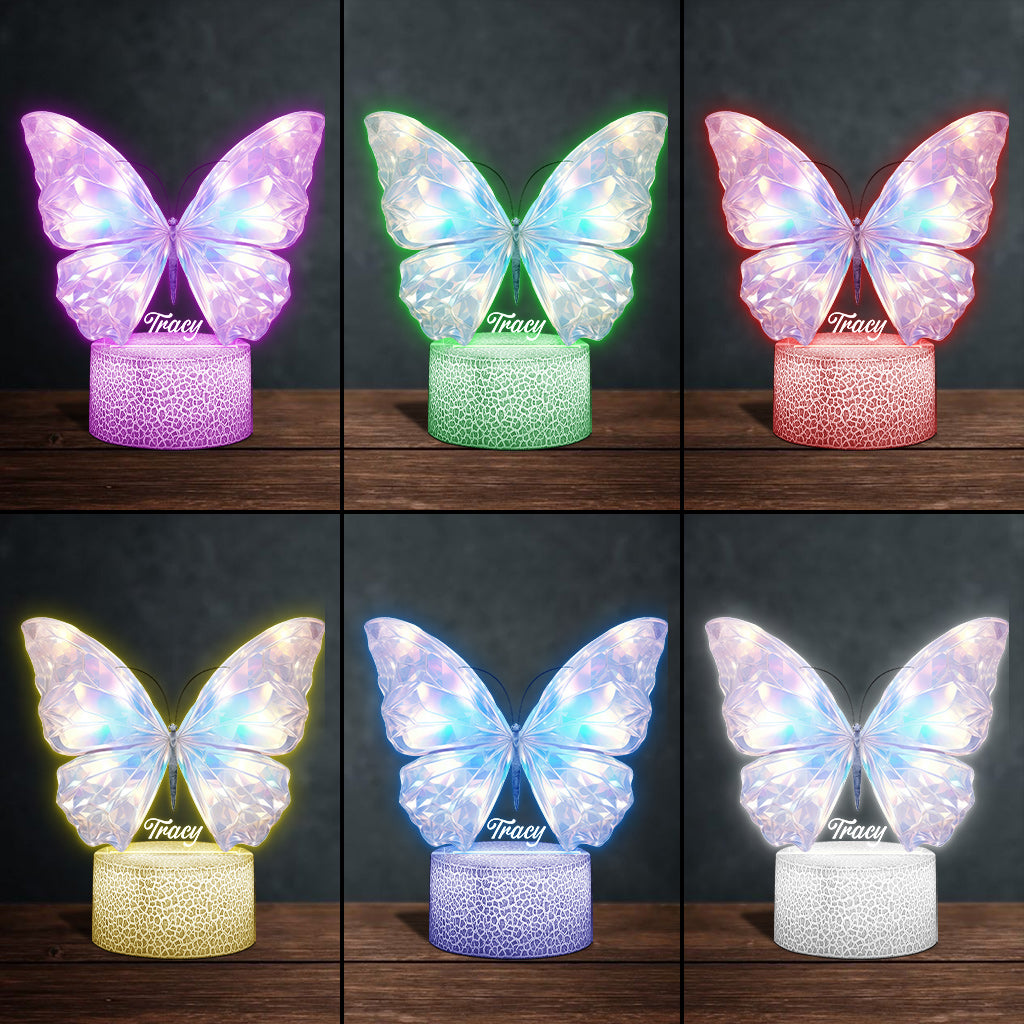 Beautiful Butterfly - Personalized Butterfly Shaped Plaque Light Base