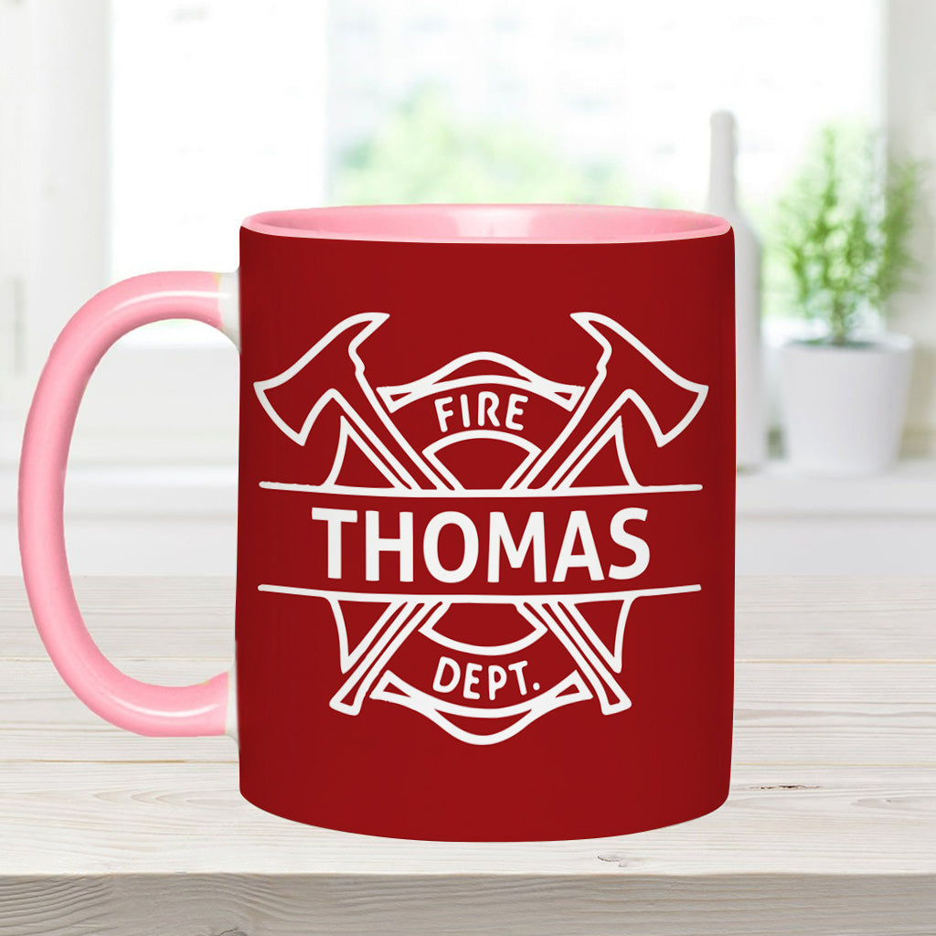 I Spray Water - Personalized Firefighter Accent Mug