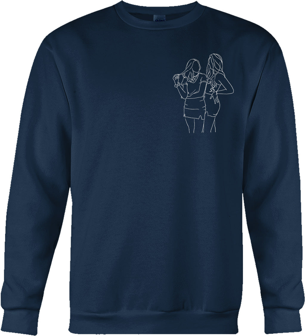 Custom Line Art - Personalized Daughter Embroidered Sweater