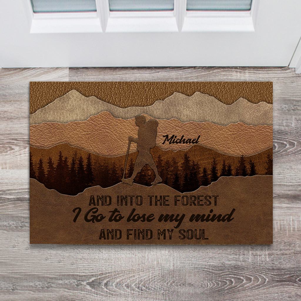 And Into The Forest I Go - Personalized Hiking Doormat
