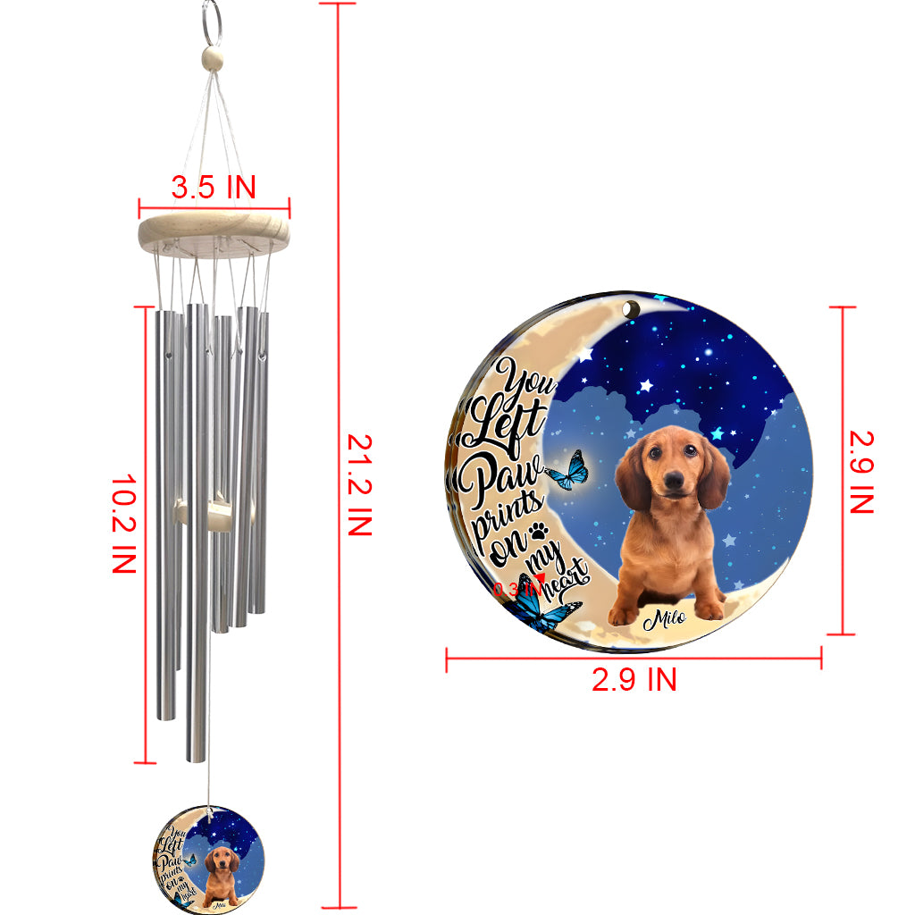 Paw Prints On My Heart - Personalized Dog Wind Chime