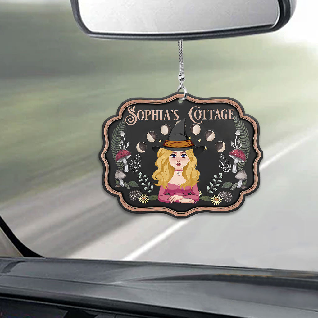 Witch's Cottage - Personalized Witch Car Ornament