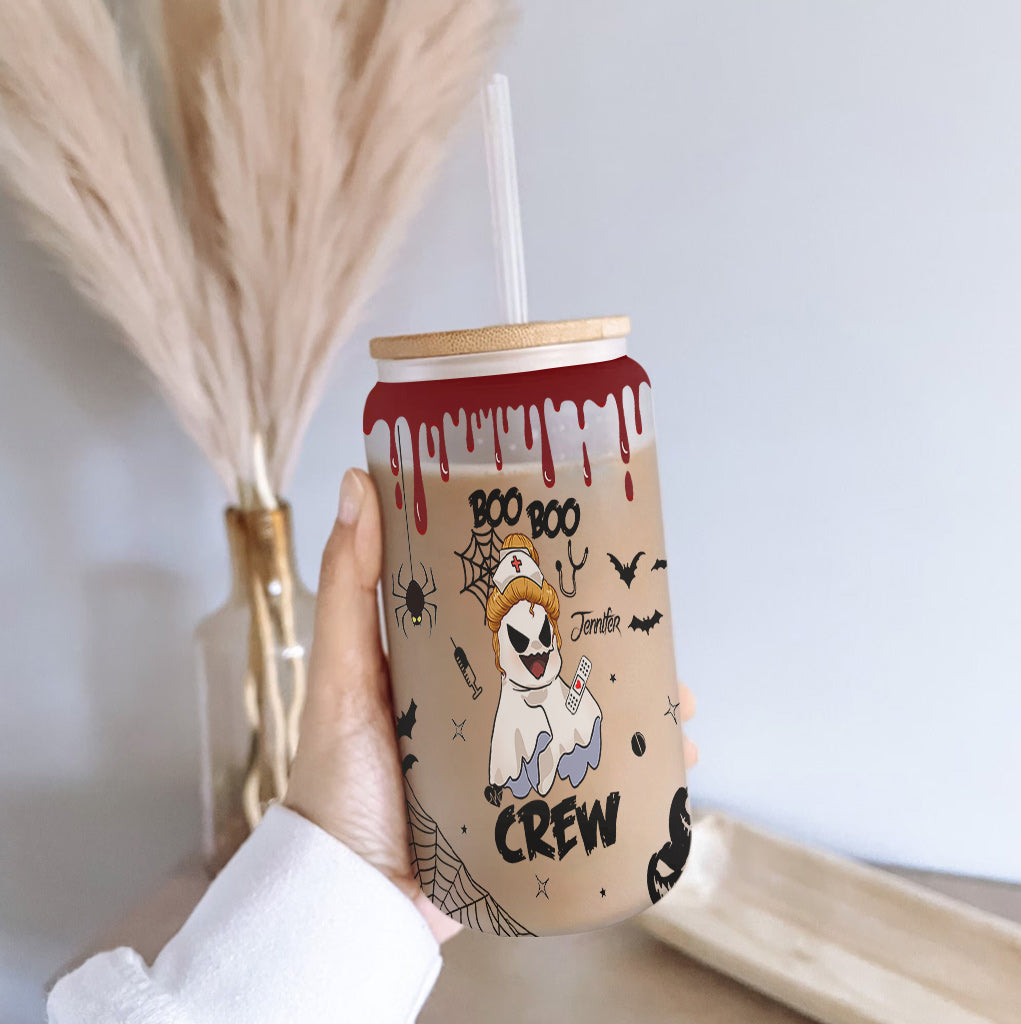 Boo Boo Crew - Personalized Nurse Can Glass
