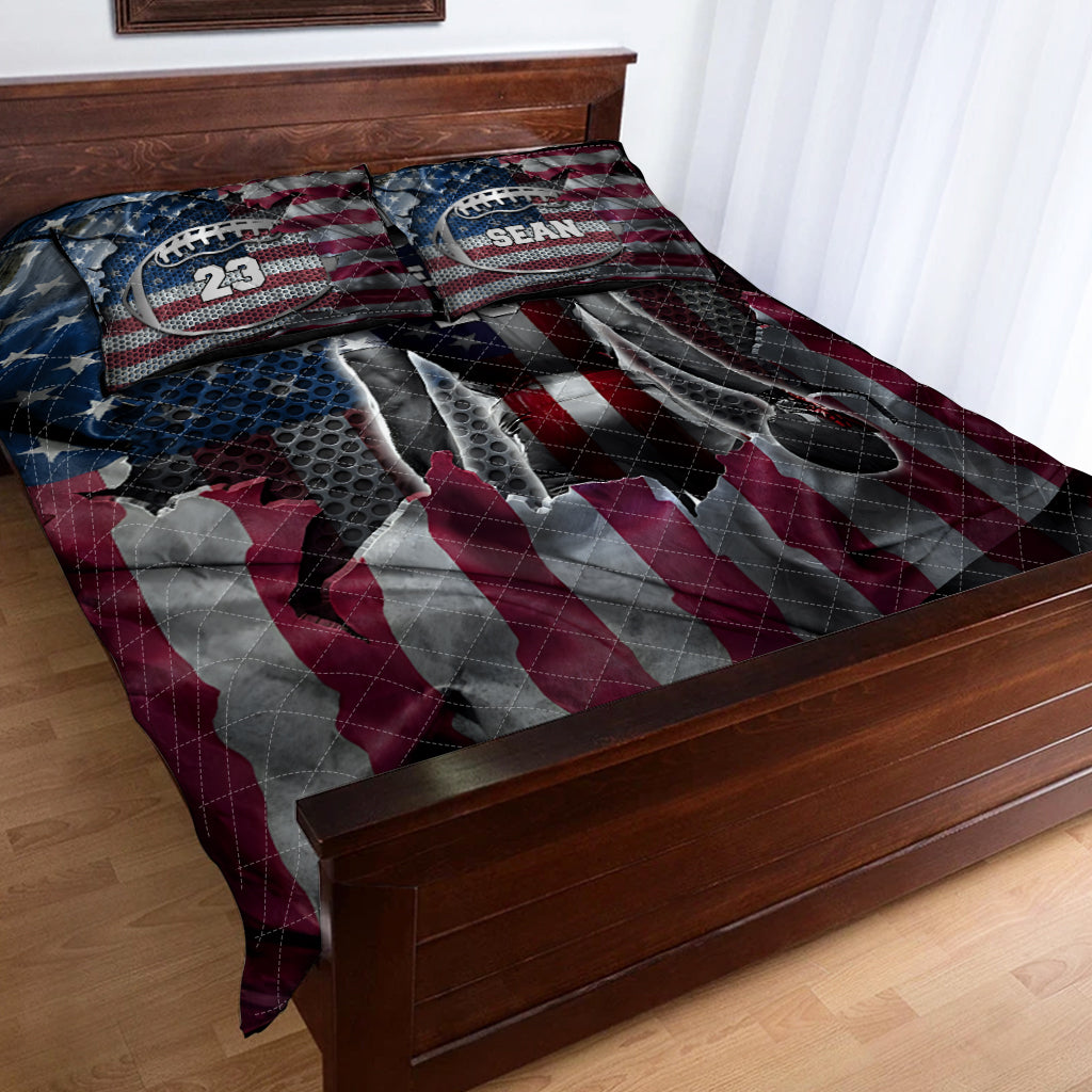 Love Football - Personalized Football Quilt Set