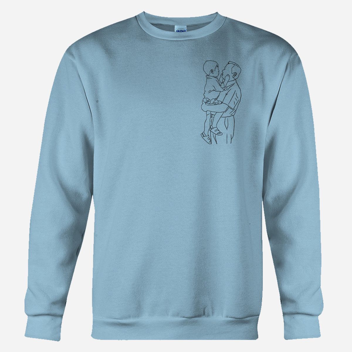 Custom Line Art - Personalized Grandpa Embroidered Sweater