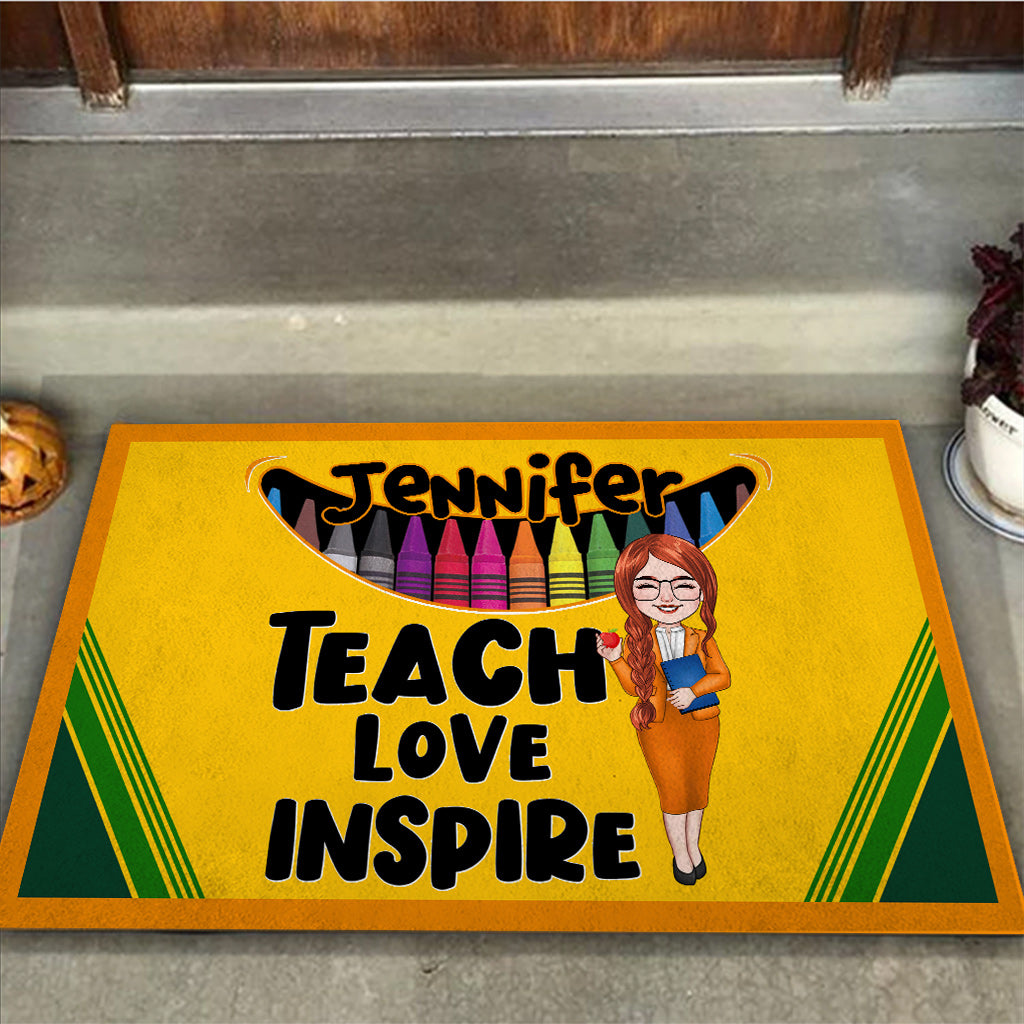 Teach Love Inspire - Personalized Teacher Doormat
