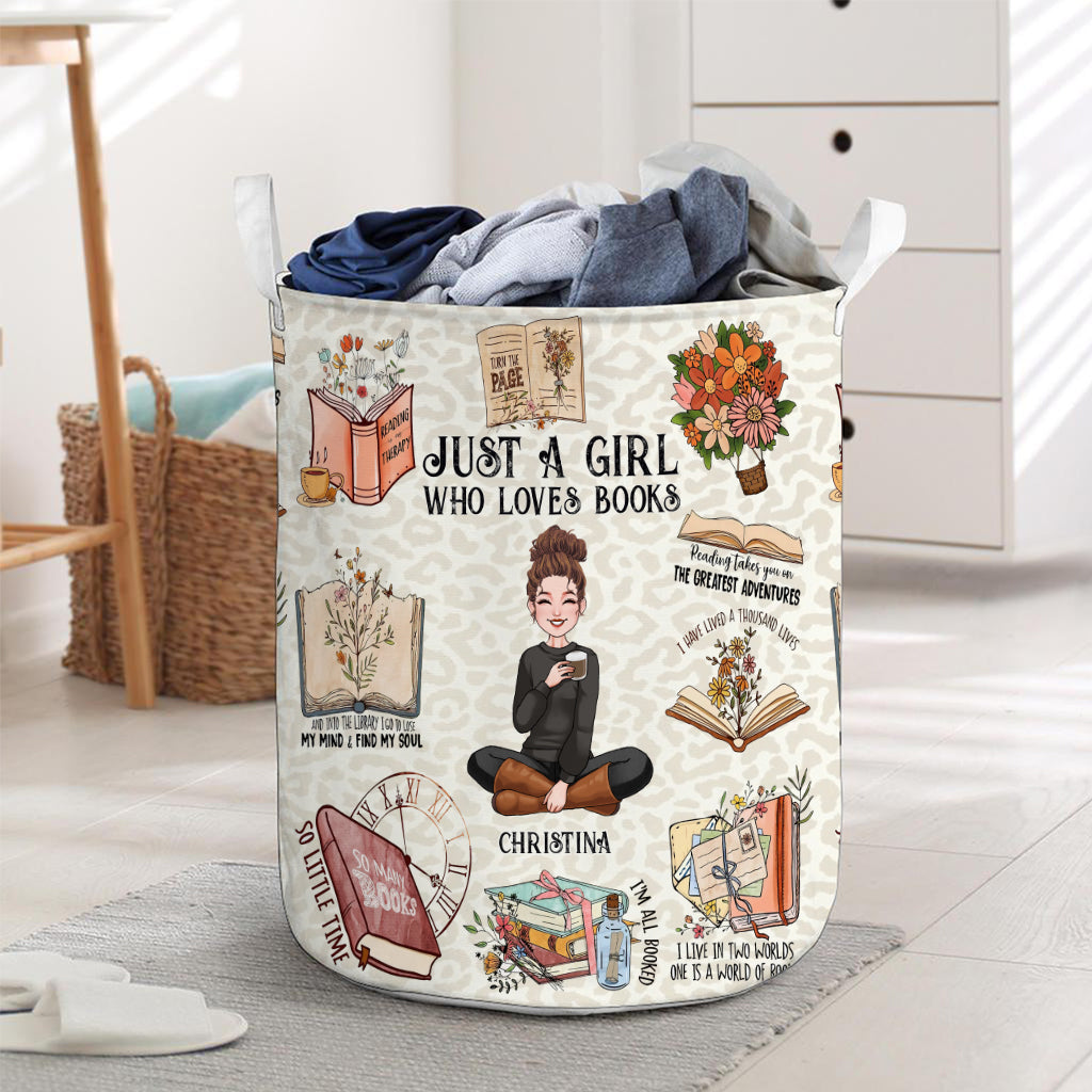 Just A Girl Who Loves Books - Personalized Book Storage Basket