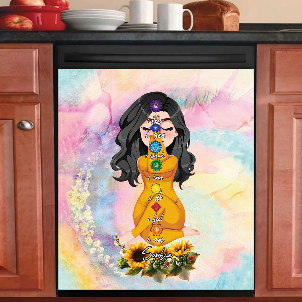 Let That Shit Go - Personalized Yoga Dishwasher Cover