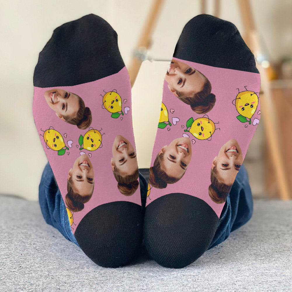Funny Icon Pattern - Personalized Aunt Socks