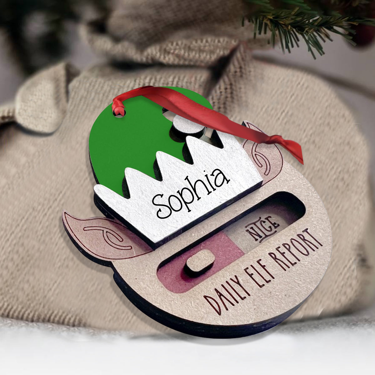 Elf Daily Report - Personalized Family Toggle Ornament