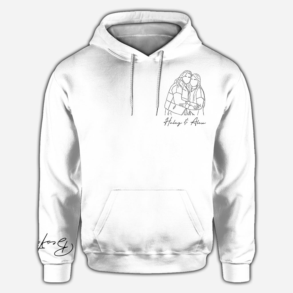 Besties Line Art - Personalized Bestie All Over Shirt