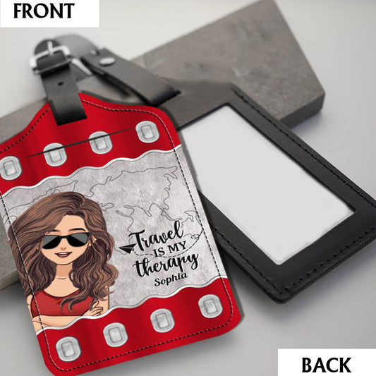 It's Time For New Adventure - Travelling gift for mom, daughter, granddaughter, wife, girlfriend, friend - Personalized Leather Luggage Tag